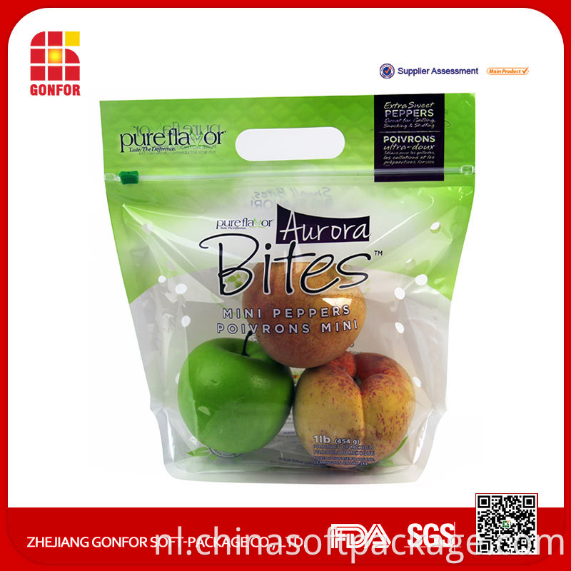 Slide Zipper Bag For Fruit And Vegetable Packaging